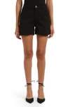 Mavi Jeans Kylie High Waist Twill Shorts In Black Luxe Twill