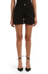 Mavi Jeans Kylie High Waist Twill Shorts In Black Luxe Twill