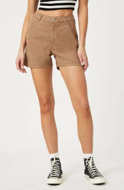 Mavi Jeans Kylie High Waist Twill Shorts In Tigers Eye Luxe Twill