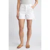 Mavi Jeans Kylie High Waist Twill Shorts In White Feather Blue