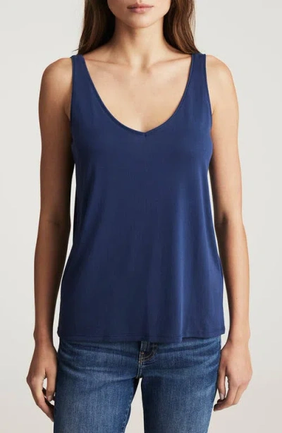 Mavi Jeans Lace Trim Jersey Tank In Blue