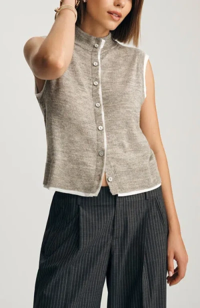 Mavi Jeans Layered Knit Vest In Gray
