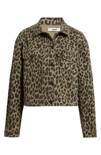 Mavi Jeans Leopard Print Denim Jacket In Green