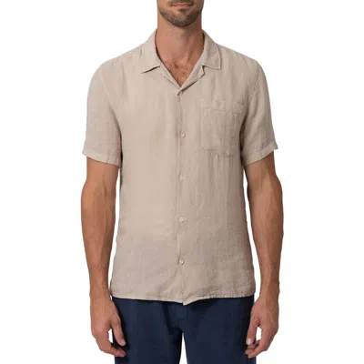 Mavi Jeans Linen Camp Shirt In Sand