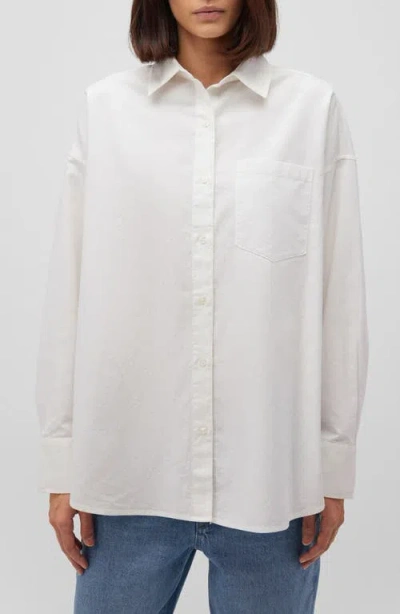 Mavi Jeans Long Sleeve Cotton Button-up Shirt In White