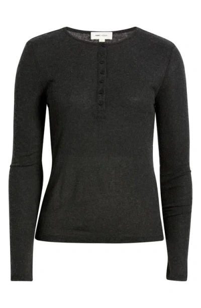 Mavi Jeans Long Sleeve Henley In Black