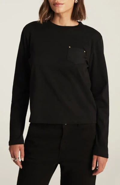 Mavi Jeans Long Sleeve Pocket T-shirt In Black