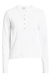 Mavi Jeans Long Sleeve Stretch Cotton Henley In White