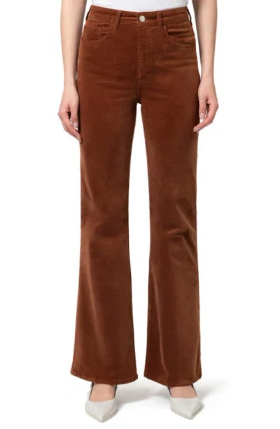 Mavi Jeans Los Angeles High Waist Flare Leg Velvet Pants In Brown Velvet