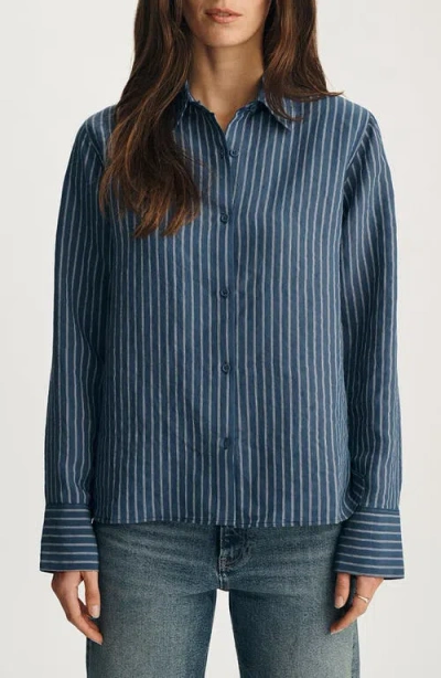 Mavi Jeans Luxe Touch Button-up Shirt In Blue