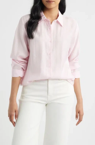 Mavi Jeans Luxe Touch Relaxed Fit Button-up Shirt In Pink