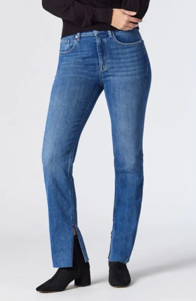 Mavi Jeans Maria High Waist Raw Hem Split Straight Leg Jeans In Mid Brushed Organic Blue