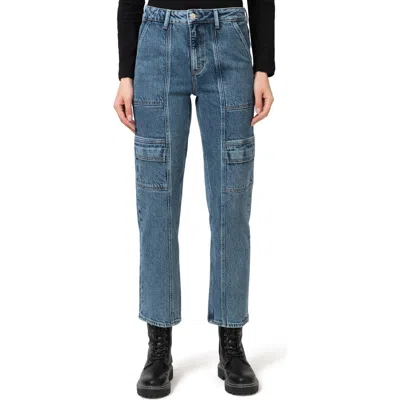 Mavi Jeans Marissa High Waist Straight Leg Utility Jeans In Mid Brushed Classic Blue