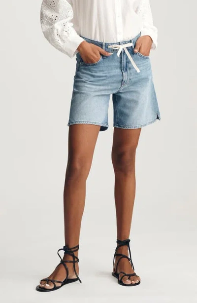 Mavi Jeans Nella Drawstring Denim Shorts In Blue