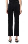 Mavi Jeans New York High Waist Ankle Straight Leg Velvet Pants In Black