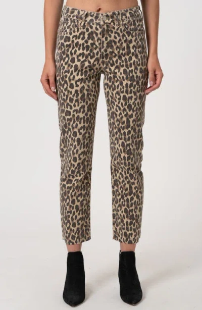 Mavi Jeans New York Leopard Print Ankle Straight Leg Jeans In Leopard Denim