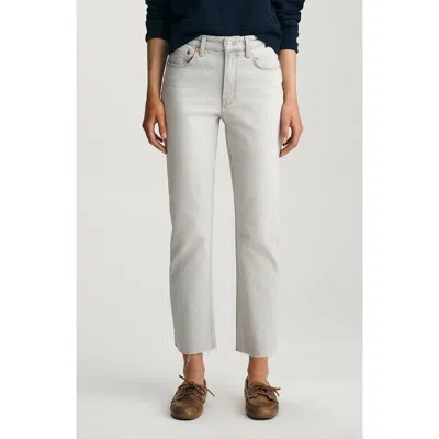 Mavi Jeans New York Raw Hem High Waist Ankle Straight Leg Jeans In White