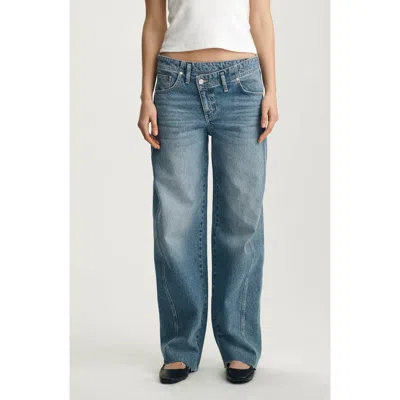 Mavi Jeans Nica Crossover High Waist Barrel Leg Jeans In Blue