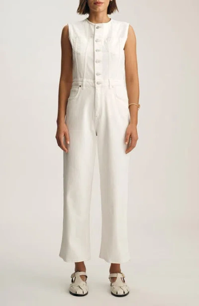 Mavi Jeans Nilly Sleeveless Denim Jumpsuit In White