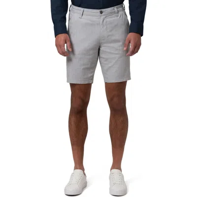 Mavi Jeans Noah Flat Front Stretch Cotton & Linen Shorts In Light Grey Linen Stripe