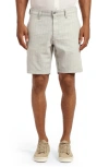 Mavi Jeans Noah Pinstripe Flat Front Stretch Twill Shorts In Grey Stripe Linen