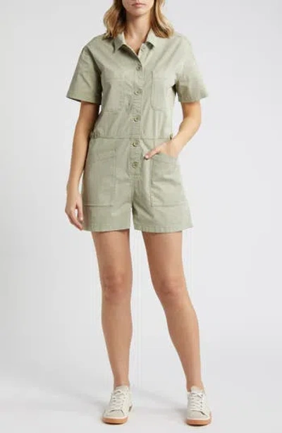 Mavi Jeans Noreen Stretch Cotton Twill Romper In Sea Grass Light Twill
