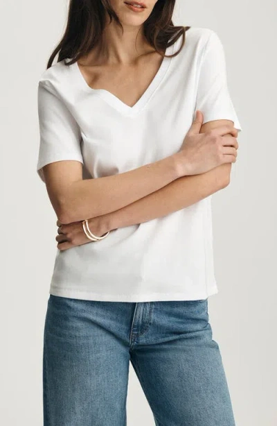Mavi Jeans Olivia V-neck Cotton T-shirt In White