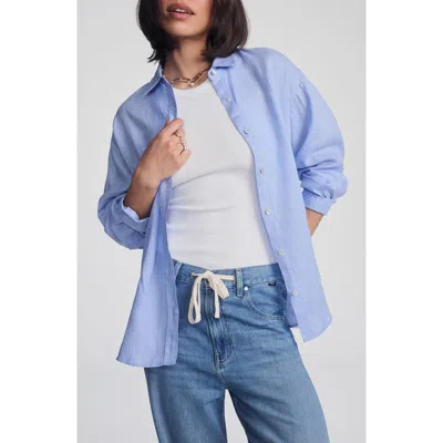 Mavi Jeans Oversize Linen Button-up Shirt In Brown