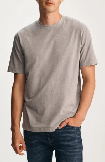 Mavi Jeans Pale Brown Slub Cotton Blend T-shirt In Gray
