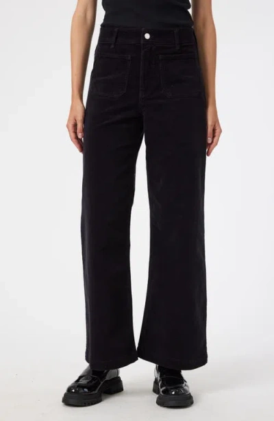 Mavi Jeans Paloma Marine High Waist Wide Leg Corduroy Pants In Black Cord