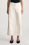 Mavi Jeans Paloma Marine Patch Pocket Ankle Wide Leg Corduroy Pants In White