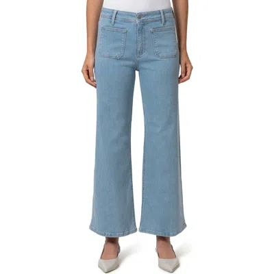 Mavi Jeans Paloma Marine Patch Pocket Ankle Wide Leg Jeans In Light Blue Flex Blue