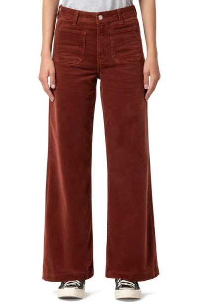 Mavi Jeans Paloma Marine Patch Pocket High Waist Wide Leg Corduroy Pants In Brown Velvet