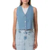 Mavi Jeans Peony Colorblock Raw Hem Denim Vest In Blocking Denim