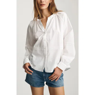 Mavi Jeans Pintuck Cotton Shirt In White