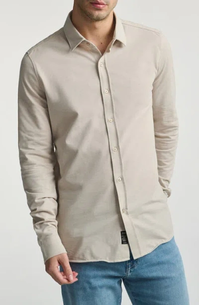 Mavi Jeans Piqué Button-up Shirt In Gray