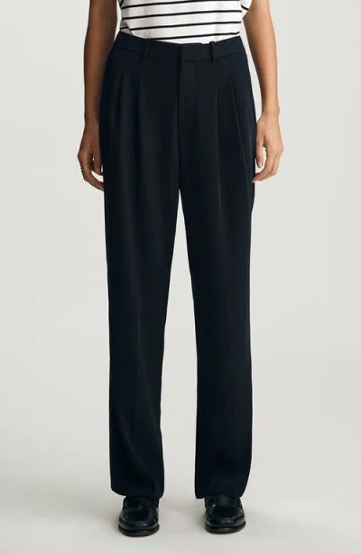 Mavi Jeans Pleated Straight Leg Pants In Black