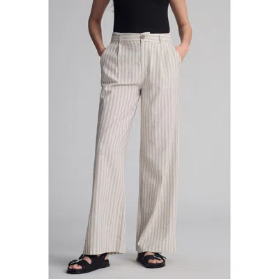 Mavi Jeans Pleated Stripe Pants In Gray