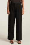 Mavi Jeans Pleated Wide Leg Twill Pants In Blue