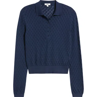 Mavi Jeans Pointelle Polo Sweater In Blue