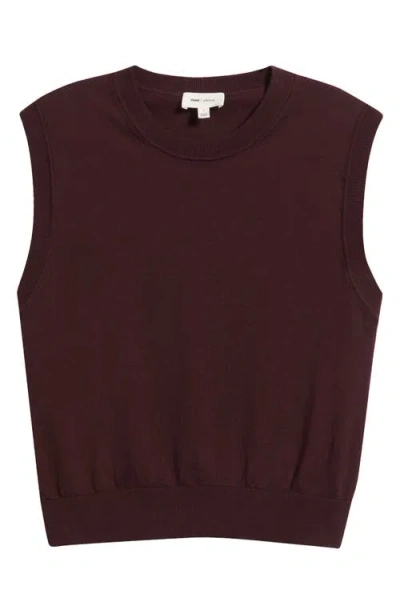 Mavi Jeans Pullover Cotton Sweater Vest In Burgundy