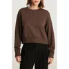 Mavi Jeans Raglan Crewneck Slub Sweatshirt In Brown