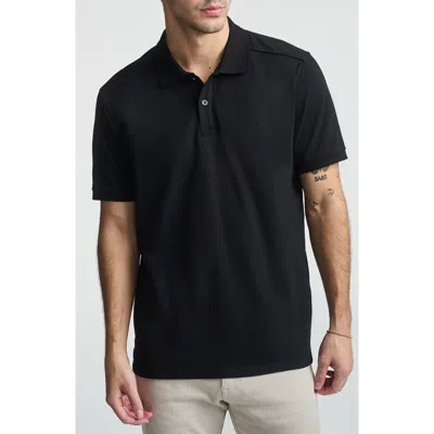Mavi Jeans Regular Fit Stretch Cotton Polo In Black