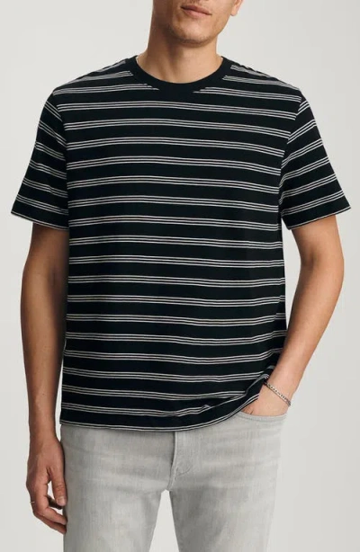 Mavi Jeans Regular Fit Stripe Cotton T-shirt In Black