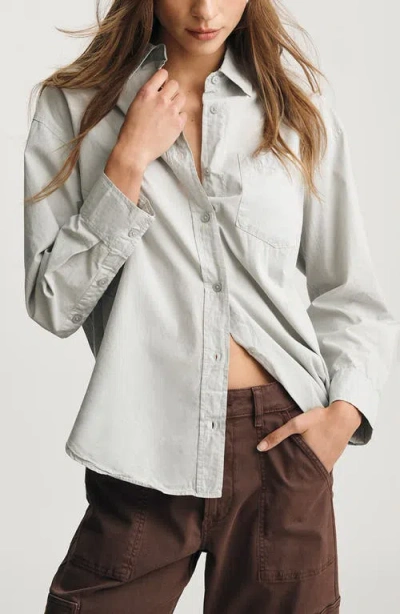 Mavi Jeans Relaxed Fit Cotton Button-up Shirt In Gray