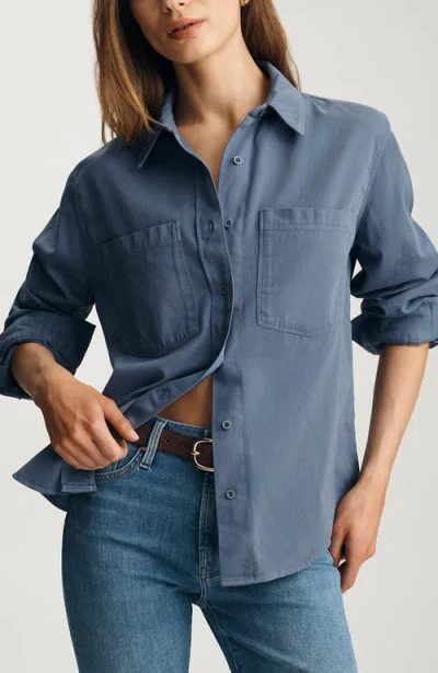 Mavi Jeans Relaxed Fit Cotton Button-up Shirt In Blue