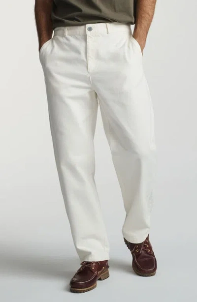 Mavi Jeans Relaxed Fit Flat Front Cotton Twill Chinos In White