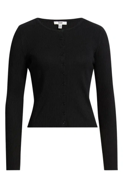 Mavi Jeans Rib Cardigan In Black