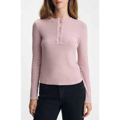Mavi Jeans Rib Henley Top In Neutral