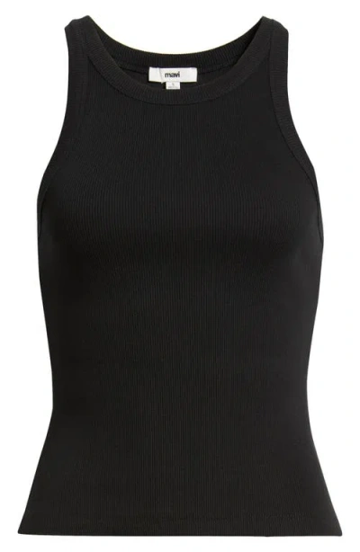 Mavi Jeans Rib Stretch Cotton Tank In Black